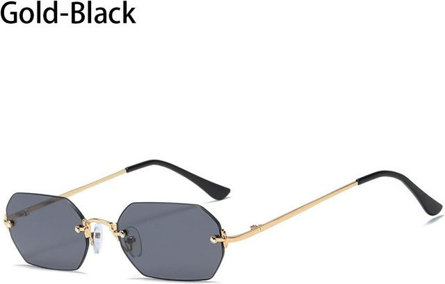 Binchi Sonnenbrille, randlos, Polygon, Unisex, Metall, black - Bild 1