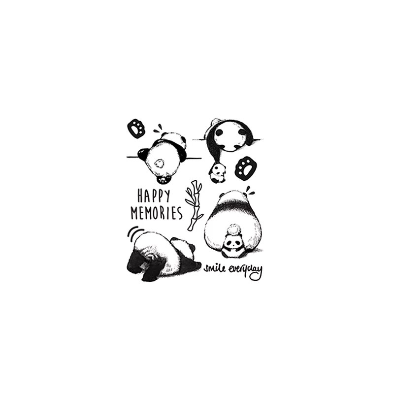JKCODE TATTOO Panda-Familie Kräutertattoo-Aufkleber, Damen - Bild 4
