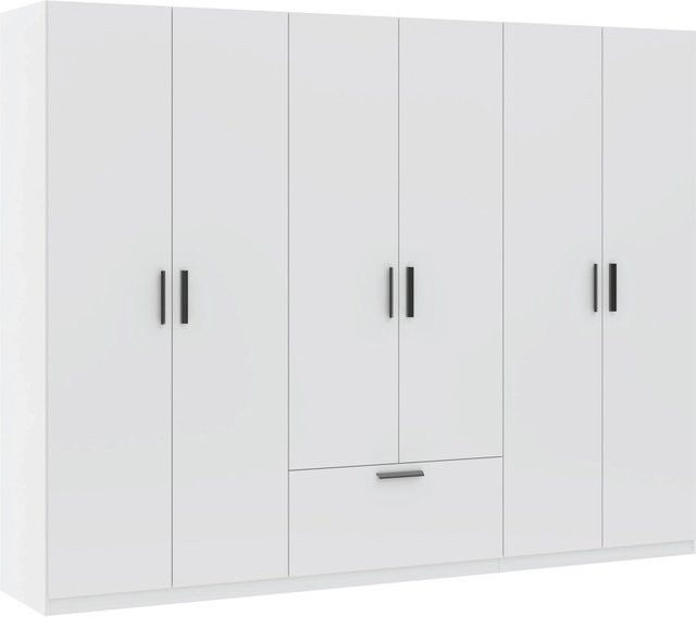 Mömax Drehtürenschrank Milos in Weiß mit 6 Türen und 1 Schublade, modern und matt - Bild 1