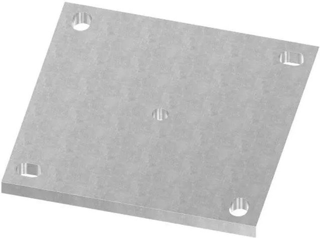 FeNau Ankerplatte aus Stahl mit Langlöchern, Farbe: Silber, B/T/H: 200 x 200 x 12 mm - Bild 1