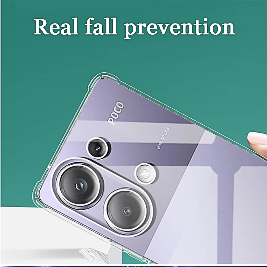 Stoßfeste Silikon Handyhülle für Xiaomi Poco M6 Pro 4G, M5s, M4 und M3 Pro 5G in Transparent - Bild 4