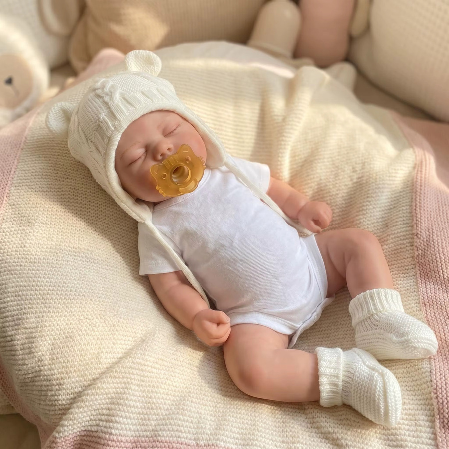NPK Babyfigur, 18-Zoll, Platin-Silikon, mit Schnuller, ab 14 Jahren - Bild 3