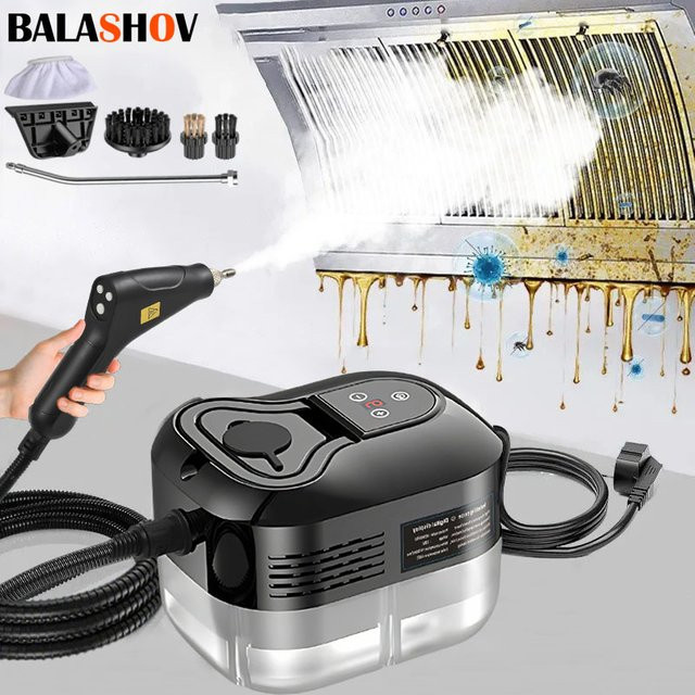 BALASHOV Handdampfreiniger mit 2500 W Hochtemperatur- und Druckreinigung in Weiß und Schwarz für Auto, Küche und Haushalt - Bild 1