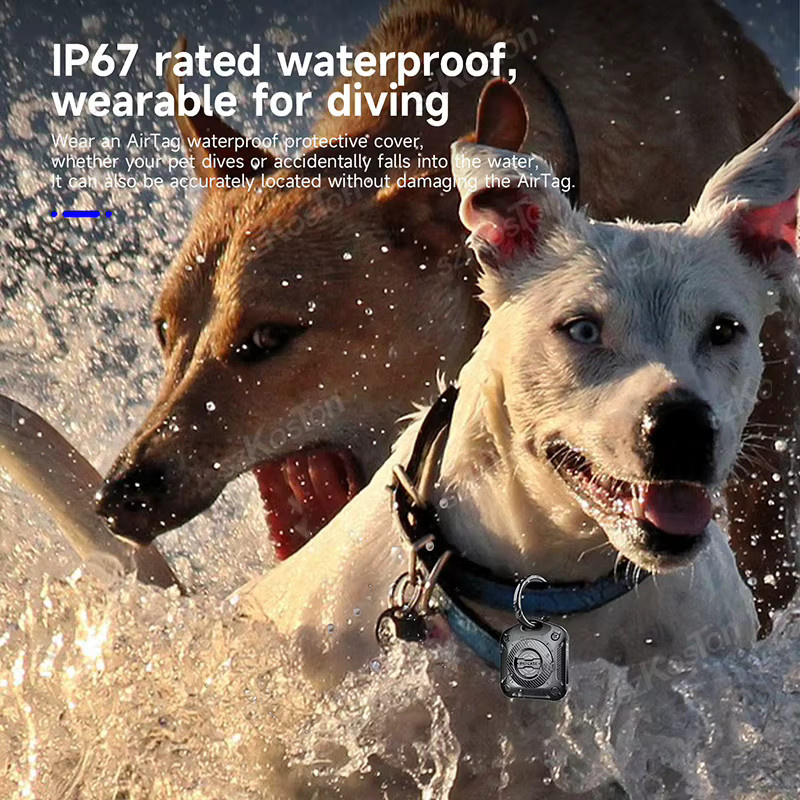 Wasserdichte Schutzhülle für Apple AirTag aus TPU mit Schlüsselbund in Schwarz oder Grün - Bild 4