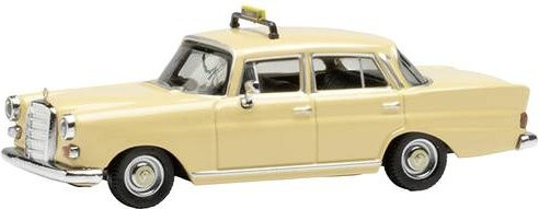Herpa Mercedes-Benz 200 Heckflosse Taxi Modellauto in Elfenbein im Maßstab H0 - Bild 1