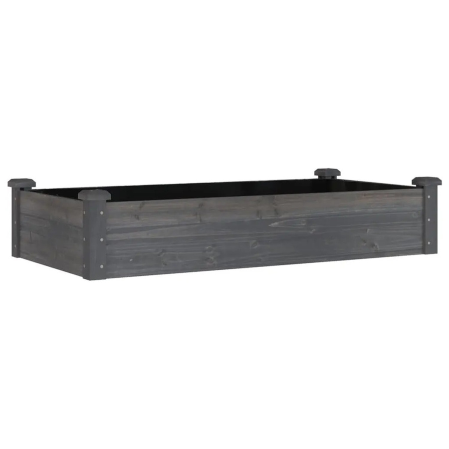 vidaXL Hochbeet aus Massivholz Tanne in Grau, B/T/H: 120 x 60 x 25 cm - Bild 2