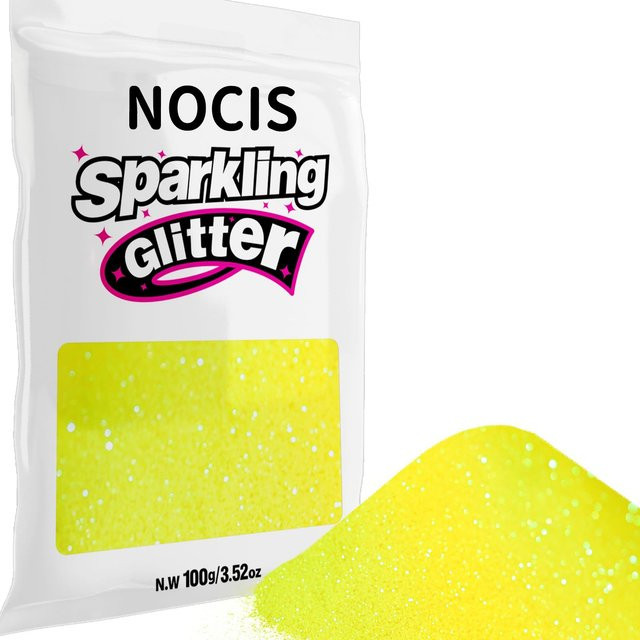 NOCIS Schillernder gelber feiner Glitzer, 100g - Bild 1