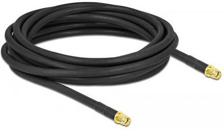 Delock WLAN-Antennen Anschlusskabel Schwarz mit RP-SMA (S) zu RP-SMA (S) Steckern, Länge: 5 m - Bild 1
