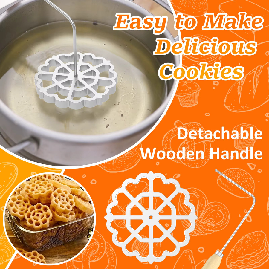 Willstar Cookie Maker Rosettenform aus Metall in Silber für Gebäck und Bunuelos - Bild 2