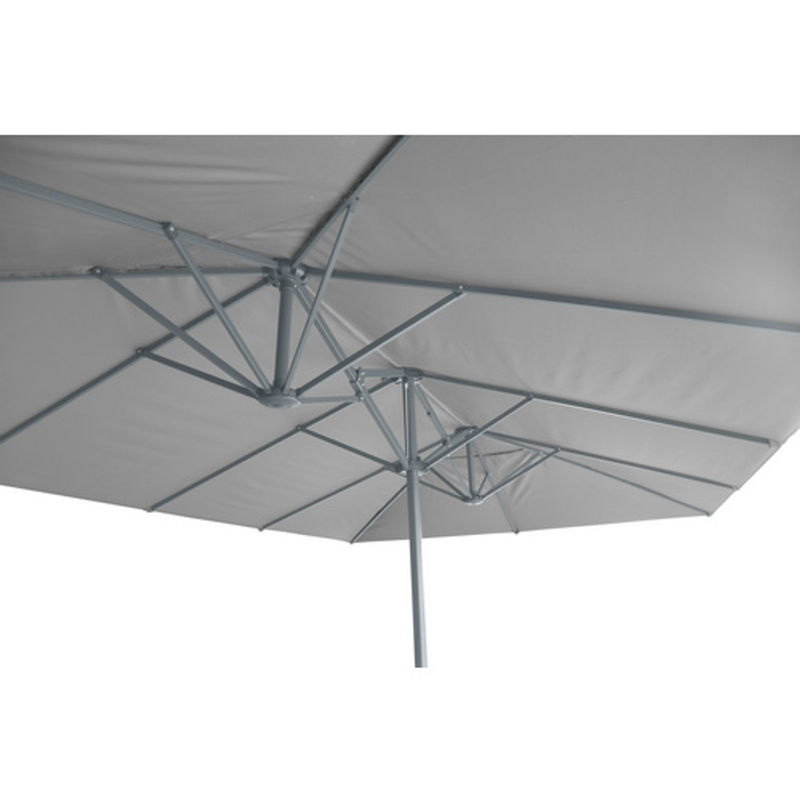 Leco Rechteck-Doppelsonnenschirm in Grau mit Kurbelmechanik, B/T/H: 460 x 270 x 247 cm - Bild 3