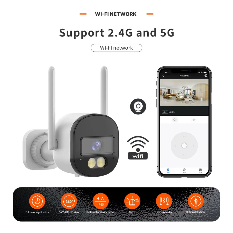 ANSVICAM Tuya WiFi IP-Kamera für den Außenbereich, 5 MP, 5 GHz WLAN Überwachungskamera mit automatischer Verfolgung, kompatibel mit Alexa und Google, Farbe: Weiß - Bild 3