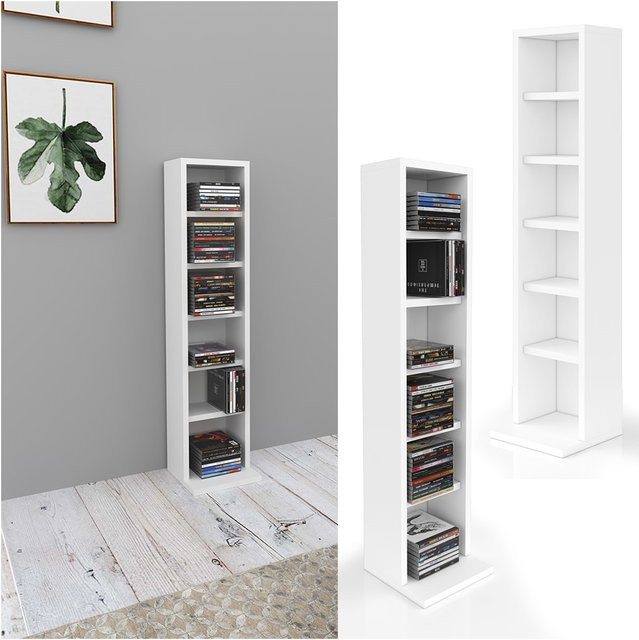 VICCO Wandregal als CD- DVD- und Bücherregal in Weiß für Büro und Wohnzimmer - Bild 1