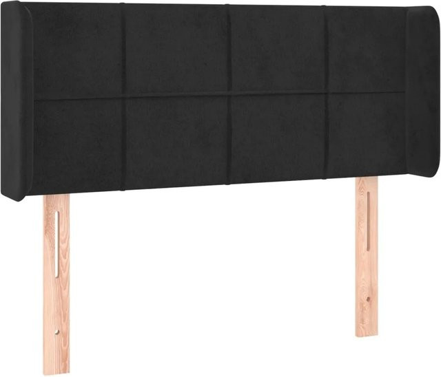 vidaXL LED Kopfteil aus Samt in Schwarz mit USB-Ladeport und integrierter Beleuchtung, B/T/H: 103 x 16 x 78/88 cm - Bild 1