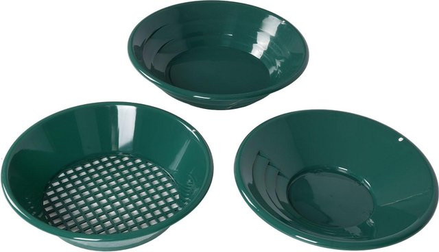 Aimo Goldwaschset mit runder Pfanne und Sieb in Grün für die Goldprospektion im Outdoor-Bereich - Bild 1