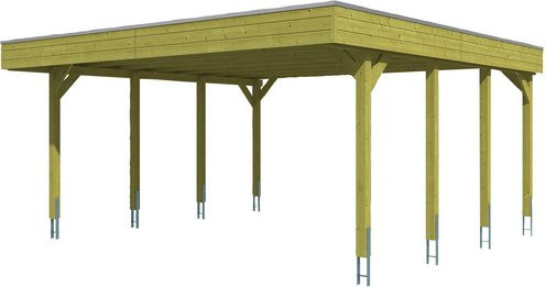 SKANHOLZ Carport Friesland in Grün, B/T: 557 x 555 cm, Firsthöhe: 254 cm, imprägniert - Bild 1