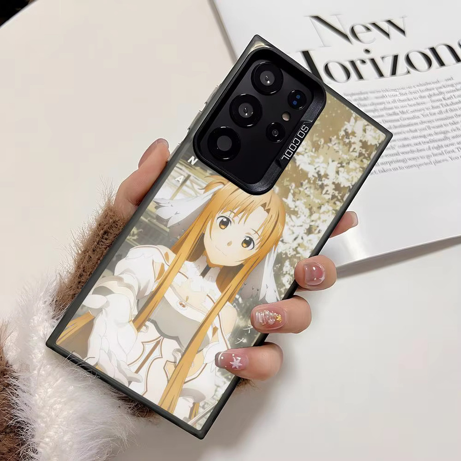 Anime Asuna Silikon Handyhülle für Samsung Galaxy S25 Edge S24 S23 S22 S21 S20 Ultra in Bunt und Silber - Bild 4