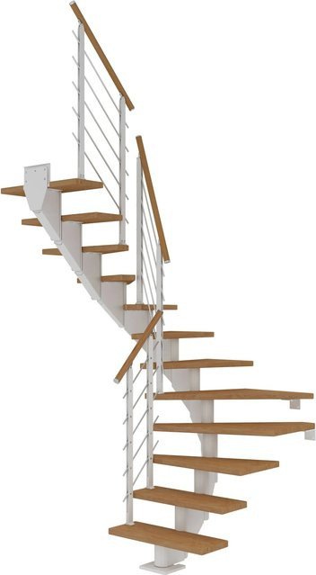 Dolle Mittelholmtreppe Hamburg Eiche 1/2 Gewendelt Breite: 75 cm, Höhe: bis 322 cm - Bild 1