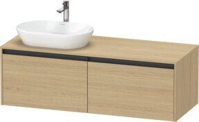 Duravit Waschtischunterschrank Ketho.2 in Beige mit 2 Auszügen, wandhängend, Breite: 140 cm, Tiefe: 55 cm - Bild 1