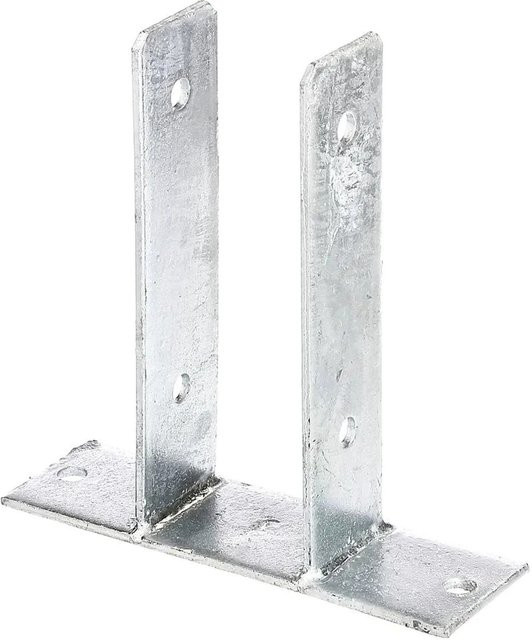 GartenLand Pfostenträger zum Aufschrauben aus verzinktem Stahl für 7x7 Pfosten in Silber - Bild 1
