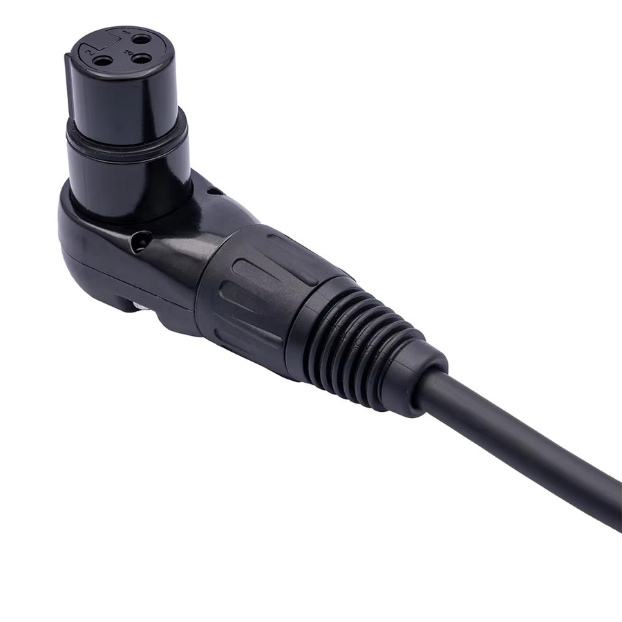 3-poliges XLR-Adapterkabel mit 90-Grad-Buchse auf geraden Stecker in Schwarz für Mikrofon und Lautsprecher - Bild 4