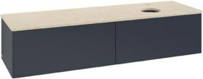 V&B Waschtischunterschrank Antao ohne Frontstruktur, Wandmontage, Mattblau lackiert, B/T: 160 x 50 cm - Bild 1