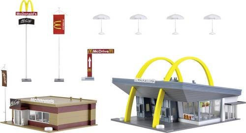 Vollmer H0 McDonald's Schnellrestaurant mit McCafé in Gelb - Bild 1