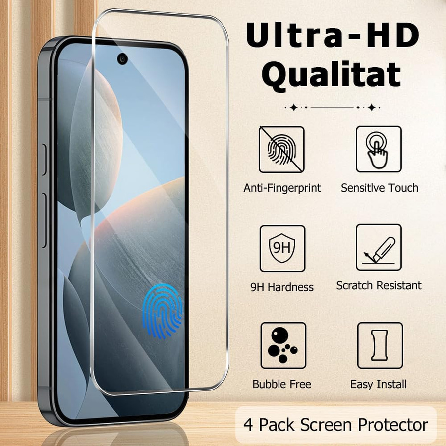 5 Stück CHANHOWGP Premium Gehärtetes Glas Displayschutz Transparent für Google Pixel 10 Pro XL, Pixel 9 Pro XL, Pixel 8, Pixel 7, Pixel 6 mit Fingerabdruck-Entsperrung kompatibel - Bild 4