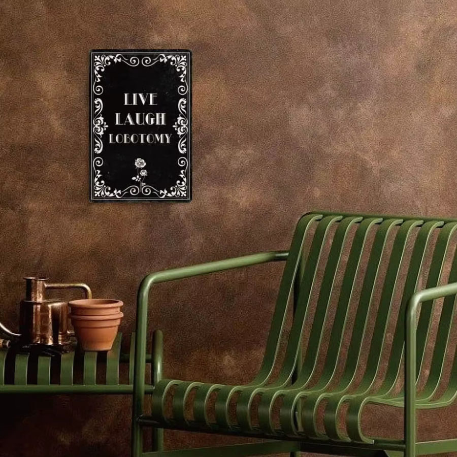 SUPERDANT Blechschild Live Laugh Lobotomy in Schwarz, Vintage Gothic Metalldekor für deine Wand, B/H: 30 x 20 cm - Bild 4