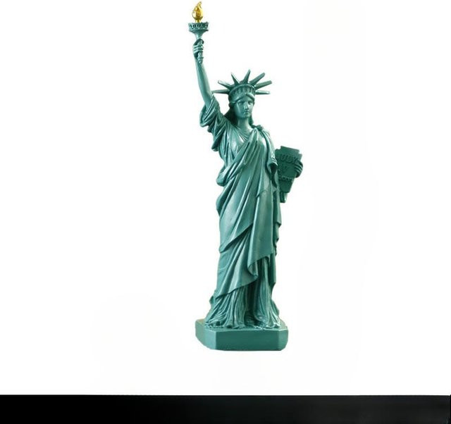 Yiran Furniture Freiheitsstatue Statue Modell aus Harz als dekoratives Ornament für dein Wohnzimmer oder Büro in Grün, Gold und Weiß, Höhe: 30,0 cm - Bild 1
