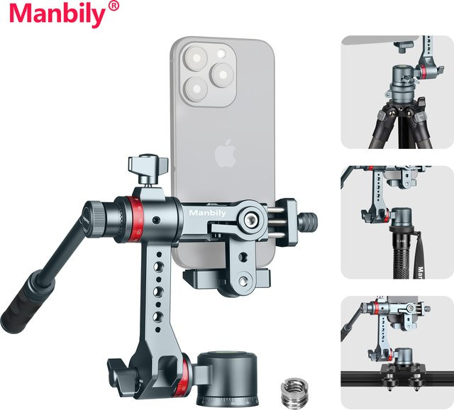 Manbily 3-Achsen-Handy-Gimbal-Stabilisator YJ-002 in Schwarz für Smartphones mit 360° Rotation für Live-Streaming und Videoaufnahmen - Bild 1