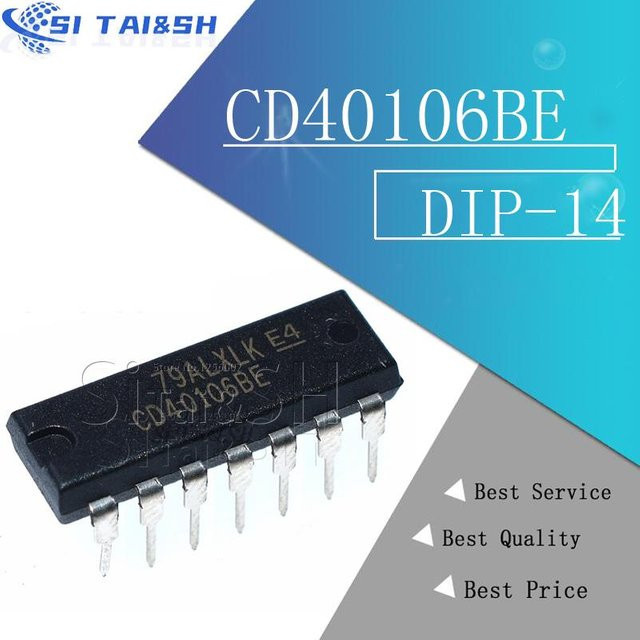 10er Set CD40106BE DIP14 integrierter Schaltkreis Si Tai&SH in Schwarz - Bild 1