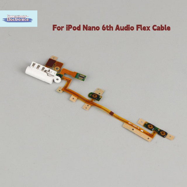 Apple Ersatz Flexkabel für iPod Nano 6 Generation mit Audio Jack und Lautstärketaste in Weiß - Bild 1
