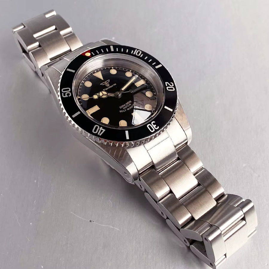 Tandorio Taucheruhr, Automatik, Edelstahl, 38 mm, Herren, Schwarz - Bild 3