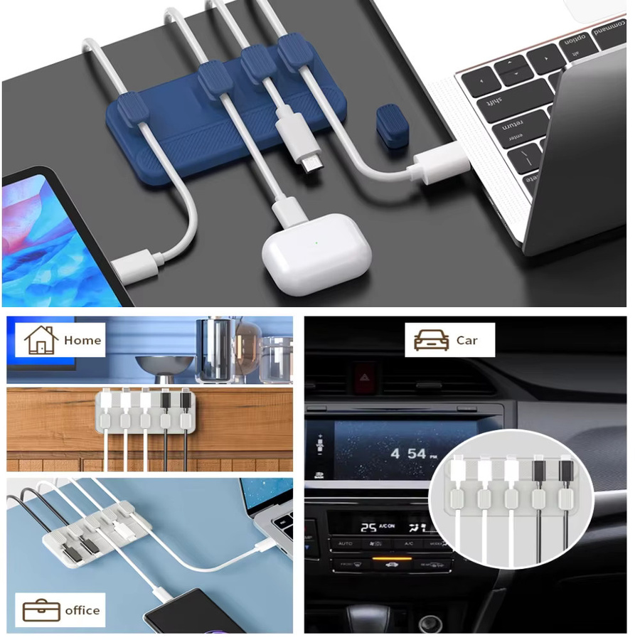 Magnetischer Desktop-Kabel-Organizer in Weiß zur Aufwicklung und zum Management deiner Ladekabel - Bild 4