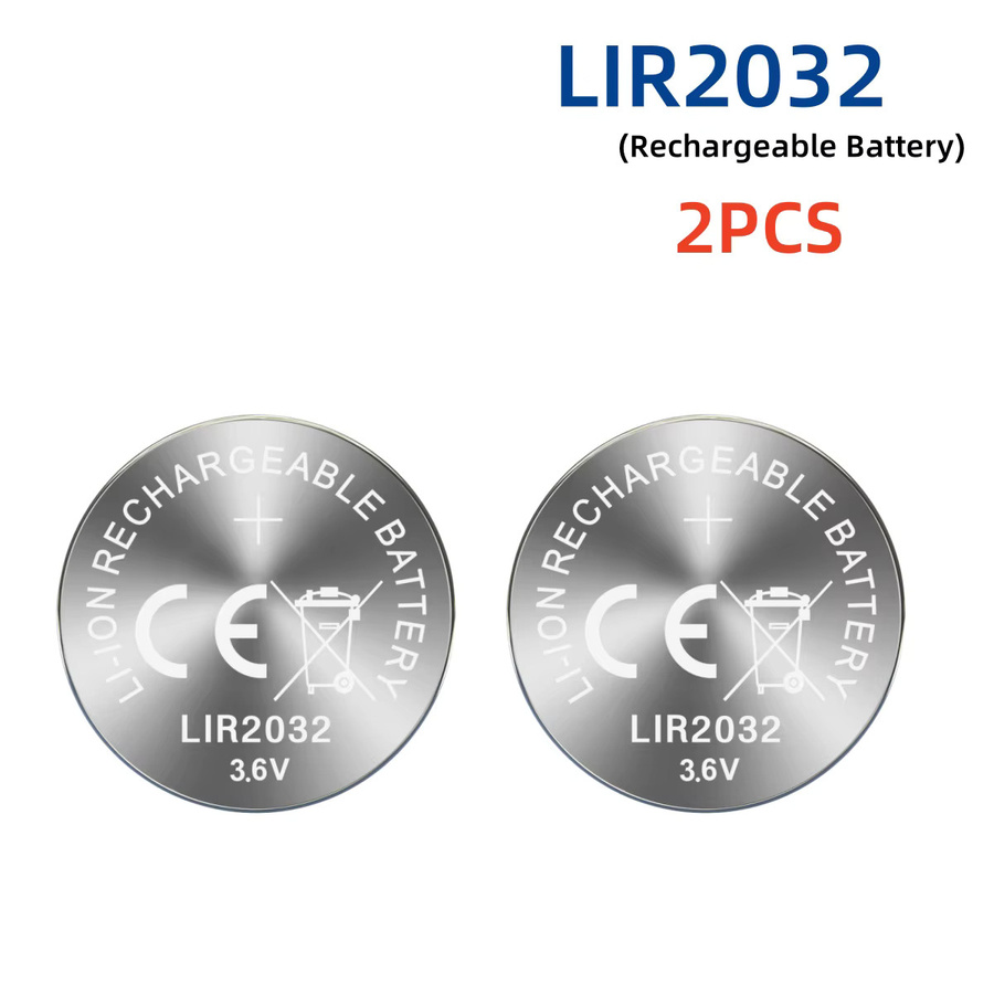 Koonenda LIR2032 Wiederaufladbare Lithium-Knopfzellen 3,6V in Silber für Autoschlüssel und Fernbedienungen - Bild 2