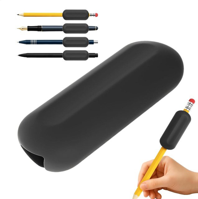 Ergonomischer Silikon-Bleistiftgriff in Schwarz zur Haltungskorrektur für Kinder und Erwachsene - Bild 1