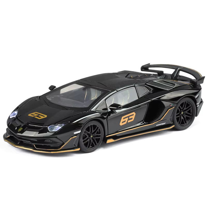 Heimanba Lamborghini Aventador SVJ63 Roadster Modellauto, 1:32, Metall, Schwarz - Bild 3