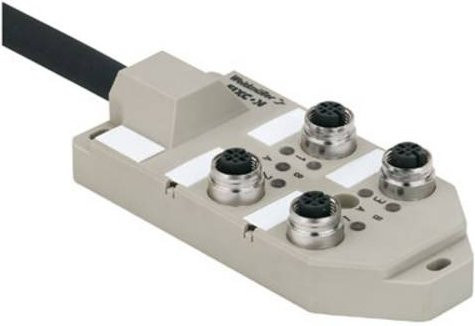 Weidmüller SAI-4-SH 5P FC 1859130000 Sensor/Aktorbox passiv M12-Verteiler mit Metallgewinde in Grau - Bild 1