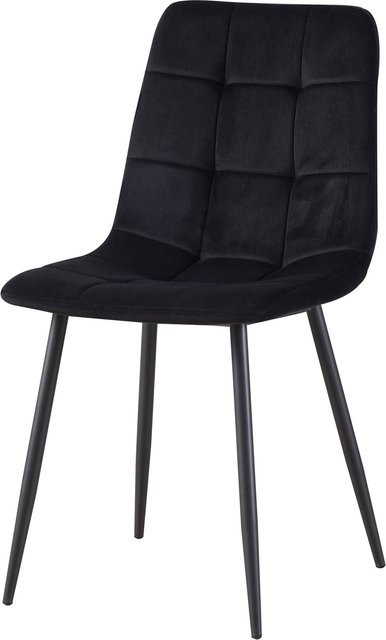 HTI-Living Stuhl Mesa Velvet in Schwarz mit samtiger Oberfläche und modernem Design, B/T/H: 44,5 x 53,0 x 86,5 cm - Bild 1