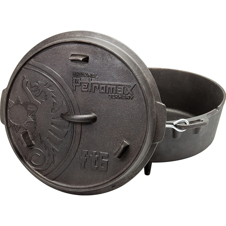 Petromax Dutch Oven FT6 aus Gusseisen in Schwarz mit Standfüßen für das Kochen über offenem Feuer oder Kohle - Bild 2