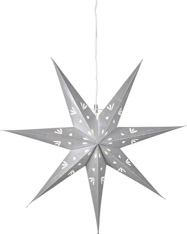 Star Trading Papierstern Silber als Hängeornament für Weihnachten, Durchmesser: 70 cm - Bild 1