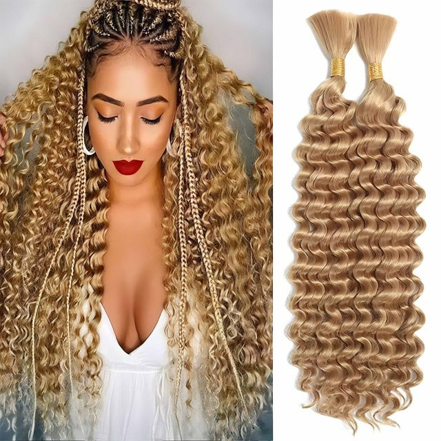 Blonde Boho Zöpfe Synthetische Tiefe Welle Haarverlängerung, Damen - Bild 1