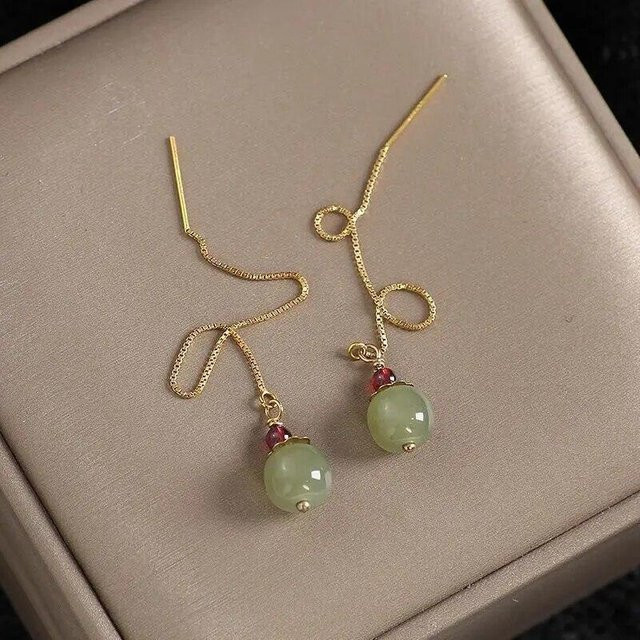 LChome Ohrringe Hetian Jade, Grün, Damen - Bild 1
