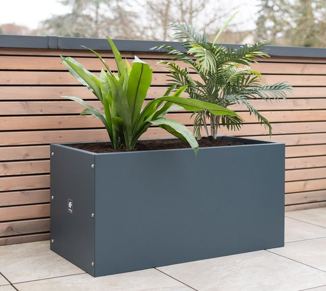 Herstera Garden Stahl Hochbeet Pflanzkübel Cube anthrazit B/T/H: 100 x 50 x 50 cm - Bild 1