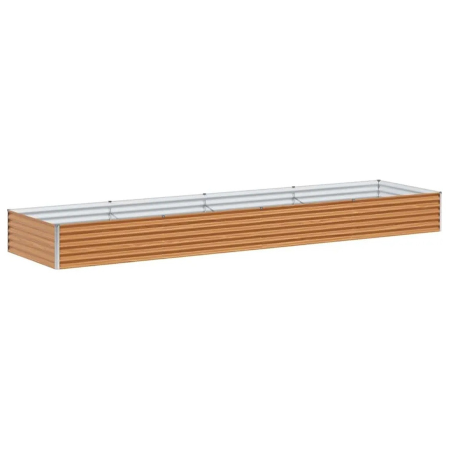 vidaXL Hochbeet aus verzinktem Stahl in Hellbraun, B/T/H: 390 x 100 x 36 cm - Bild 2
