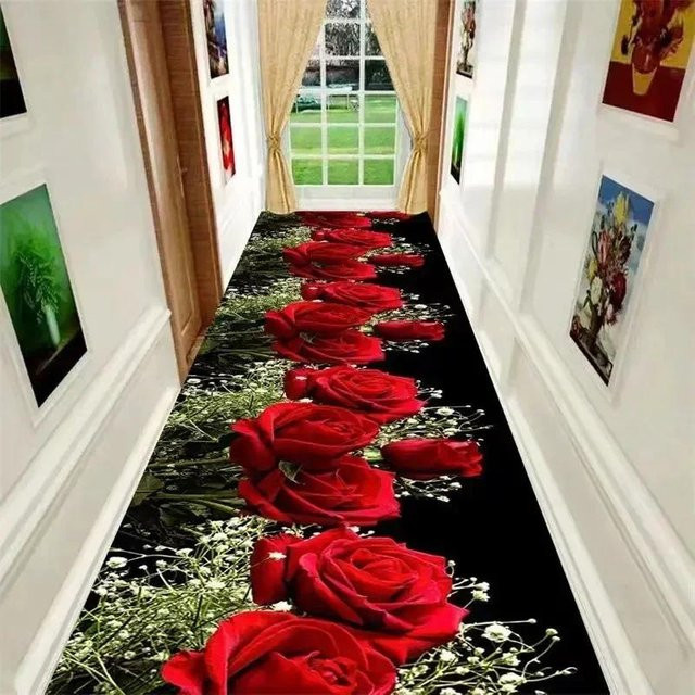Moderner 3D-Teppich Super Six in Rot für Wohnzimmer und Flur, B/T: 100 x 60 cm - Bild 1
