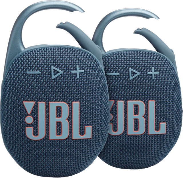 JBL Clip 5 Bluetooth Lautsprecher Doppelpack in Blau mit IP67 Schutz - Bild 1