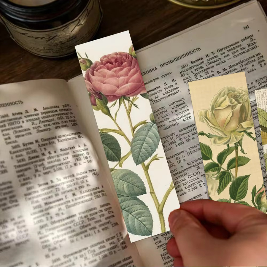 30 Stück Vintage Pflanzen Lesezeichen aus Papier in Multicolour für Studenten und Bürobedarf - Bild 2