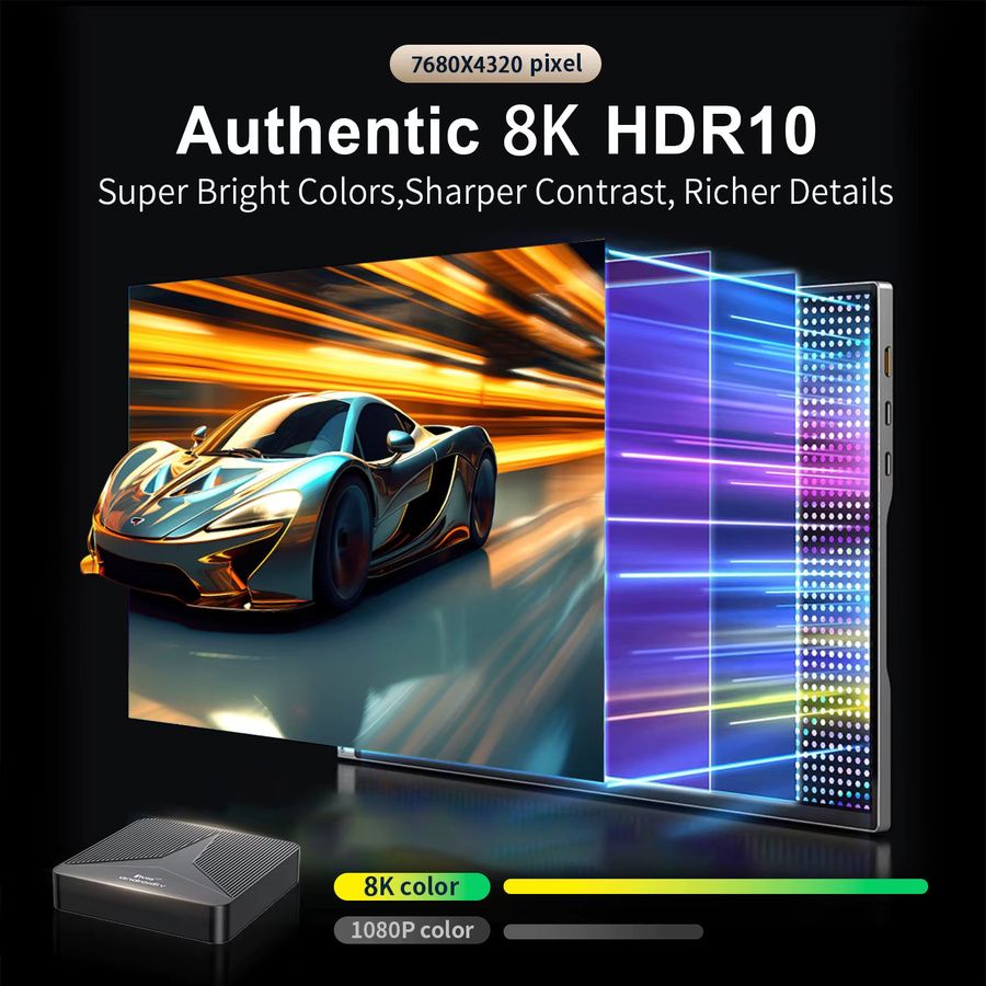 CLIBABIQBOX Smart TV Box TV98 ATV RK3518 mit Android 14, 4K Ultra HD, Dual WLAN 5G, 4G, Bluetooth 5.0 und Sprachfernbedienung in Schwarz - Bild 2