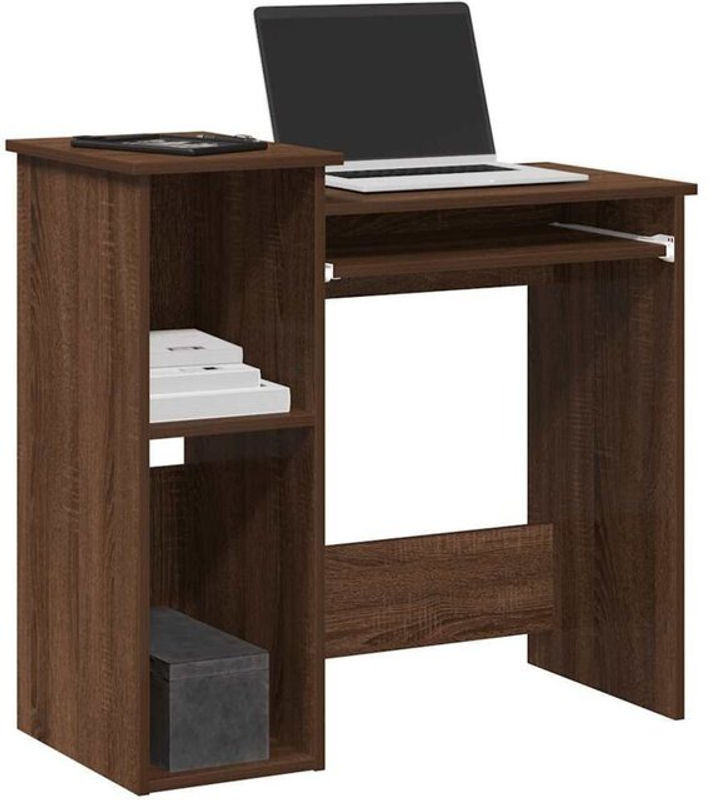 Vidaxl Schreibtisch mit Regal in Braun Eichen-Optik, B/T/H: 84 x 40 x 78 cm - Bild 1